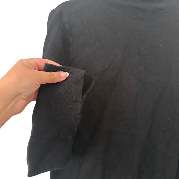 ZARA Mockneck Basic Knit Sweater Black Sz Large - Picture 2 of 4